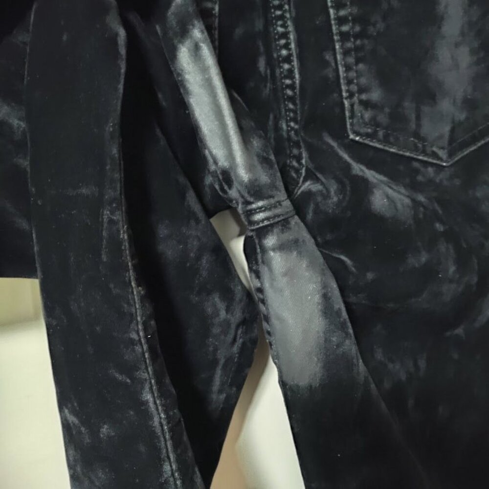 Free People We The Free Stella Velvet High Waisted Skinny Jeans Black Size 28 - Picture 6 of 16